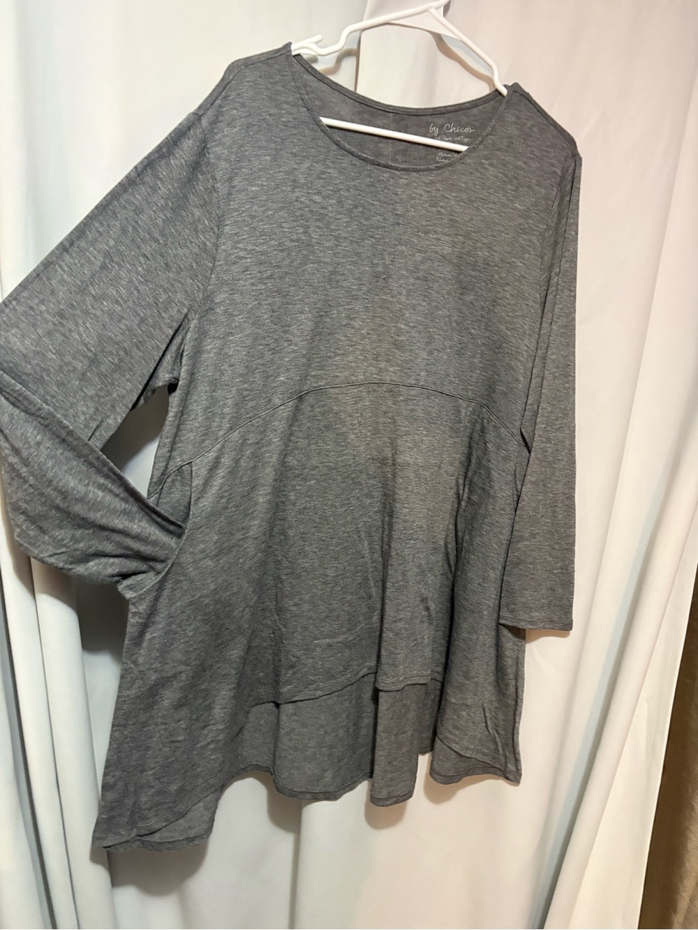 Chico's Heather Gray Long-Sleeve Swing Tunic